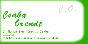 csaba orendt business card